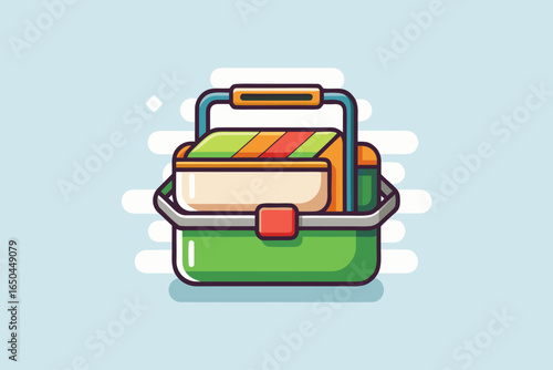 fold out lunch kit vector with reusable compartments design
