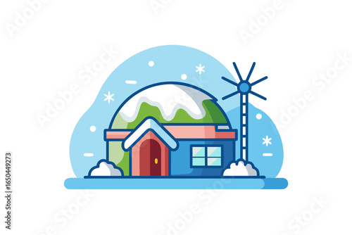 snow hut with wind power and environmentally friendly design