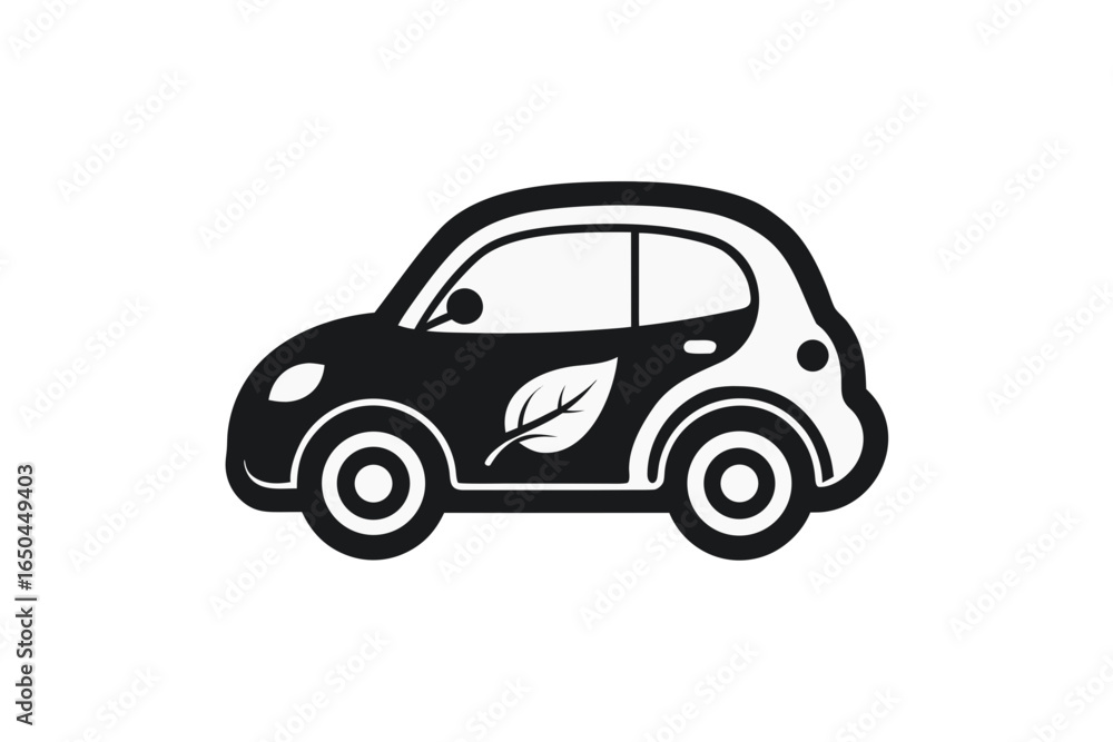 Fototapeta premium Baby compact car icon with smooth aerodynamic body design