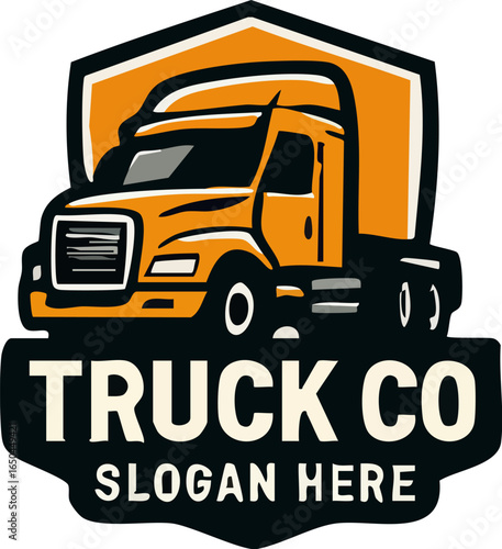 Bold Orange Truck Company Logo Design.
