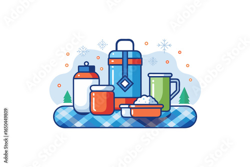 winter picnic set with reusable containers insulated design
