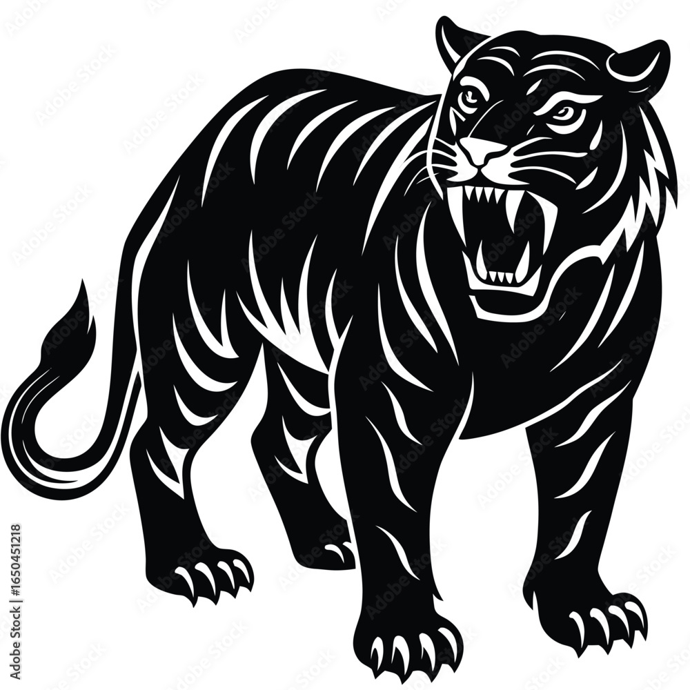 Fototapeta premium Saber-Tooth Tiger Silhouette