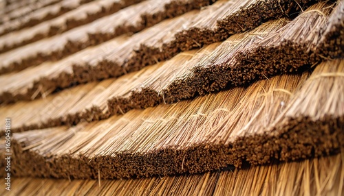 Close-up thatched roof texture