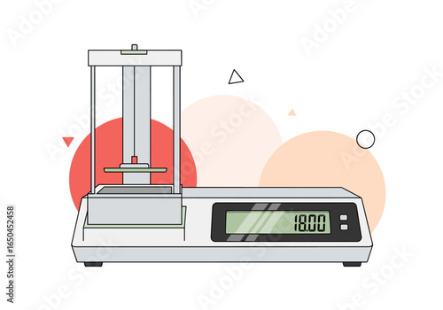 Modern digital laboratory weighing balance scale instrument for scientific measurements
