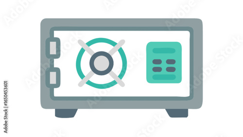 Secure safe box vector illustration for banking security and financial safety concept design element icon asset