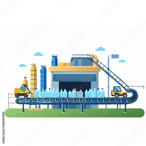 Eco-friendly lifestyle illustration showing people recycling waste, using green bins, and promoting environmental sustainability through proper garbage disposal