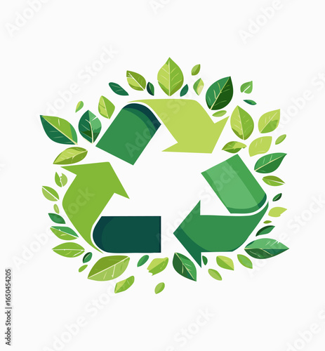 Eco-friendly lifestyle illustration showing people recycling waste, using green bins, and promoting environmental sustainability through proper garbage disposal