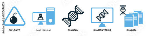 Set laboratory icon vector for scientific research, academic education, and medical testing. Ideal for illustrating chemistry, biology, and physics concepts with a comprehensive and cohesive design.