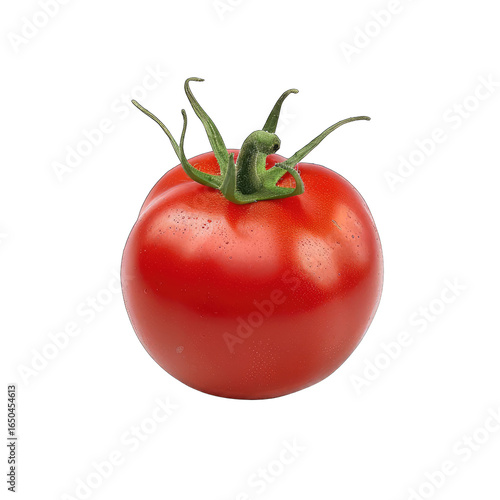 Wallpaper Mural Single, ripe tomato, vibrant red, smooth skin, green stem (4) Torontodigital.ca
