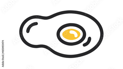 Fried egg breakfast illustration vector graphic food yolk protein healthy eating delicious kitchen recipe 100
