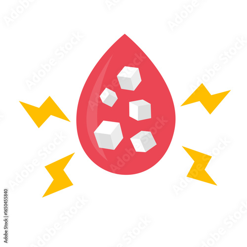 diabetes disease concept. sugar in blood vessel
