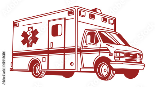 Ambulance emergency vehicle medical transport healthcare first aid paramedic service vector graphic design