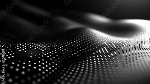 Abstract grayscale wave pattern of dots