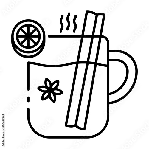 This Mulled wine icon is suitable for Fall Season, etc.