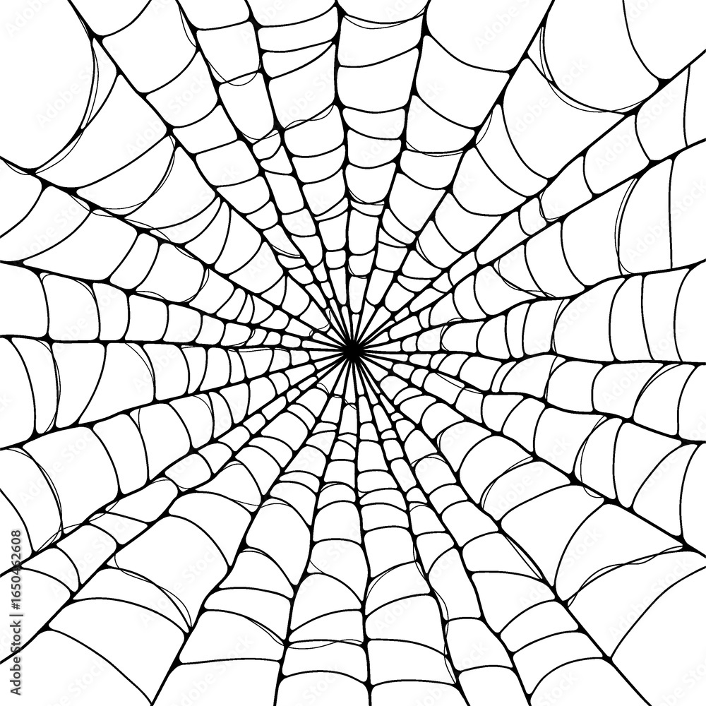 Fototapeta premium Eerie Spider Cobweb Illustration on Isolated Background