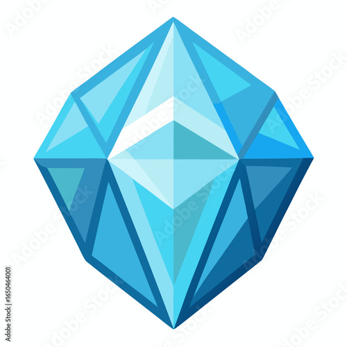 Stylized blue diamond gemstone icon
