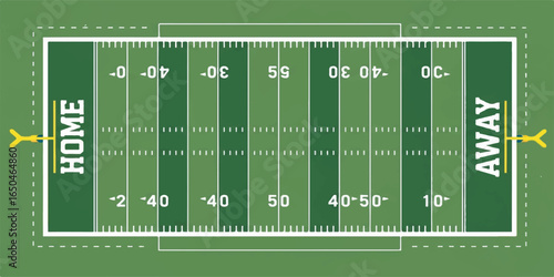 American Football Field Vector Illustration