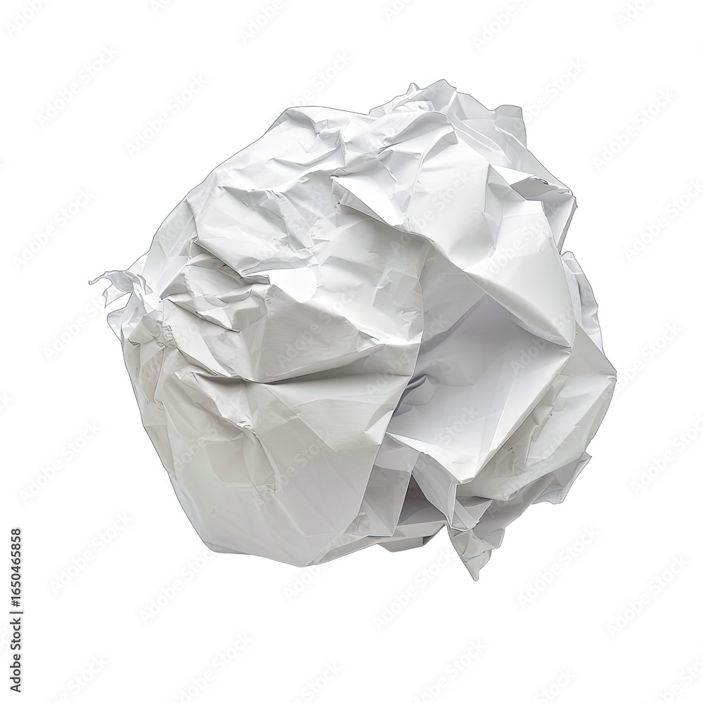 Obraz premium Crumpled white paper ball