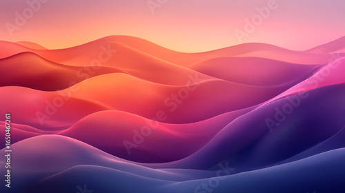 Abstract wavy hills in vibrant gradient colors