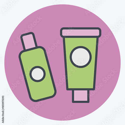 Icon Toilet Ries. related to Restroom symbol. color mate style. design editable