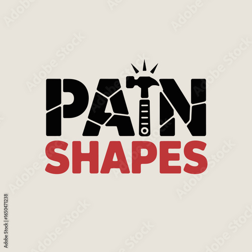 The word pain is depicted with a hammer striking the letter t symbolizing how hardship and struggle can forge and shape us into who we are