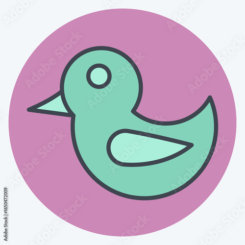 Icon Duck. related to Restroom symbol. color mate style. design editable