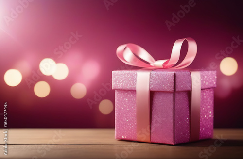 Gift Box in pink paper with pink bow