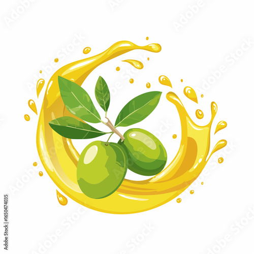 isolated olive oil splash