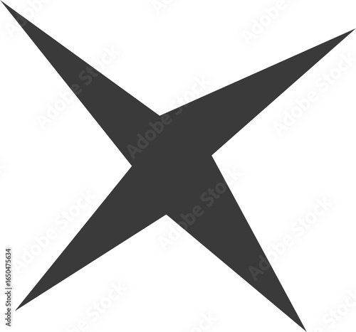 Irregular stars shape. Abstract random spiky spark. Geometric funky flash with rays. Black retro sparkle