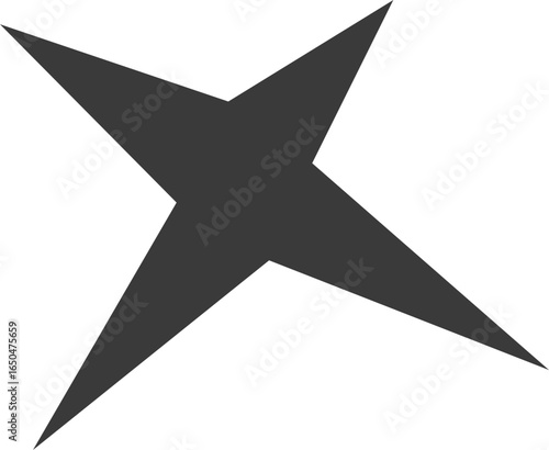 Irregular stars shape. Abstract random spiky spark. Geometric funky flash with rays. Black retro sparkle