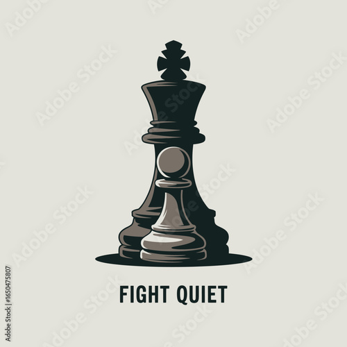 A solitary pawn stands defiantly before a towering king chess piece symbolizing strategic advantage and the quiet strength of underdogs in a competitive battle