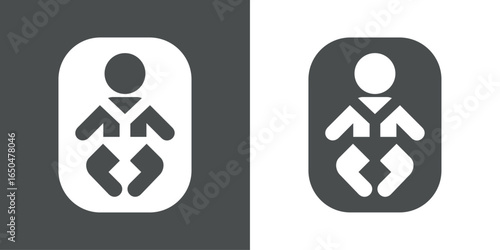 Símbolo seguridad para bebés en coche. Logo silla infantil para autos con cinturón de seguridad