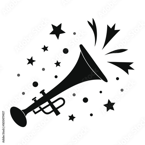 Trumpet with Stars Icon