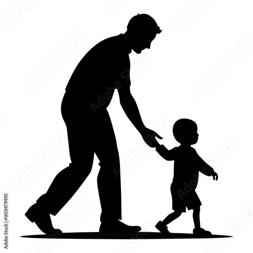 Father with Child Silhouette