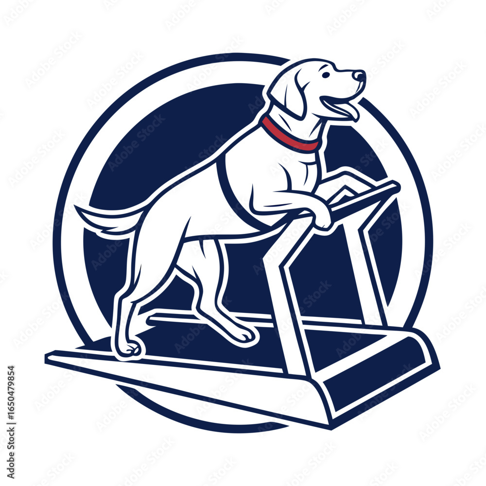 Obraz premium Dog on Treadmill