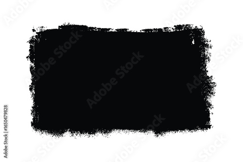 Abstract grunge square. Black distressed shape with rough texture. Vector design for backgrounds or graphic elements.