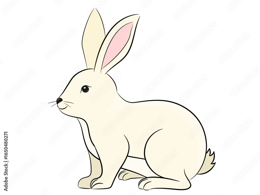 Obraz premium Rabbit on a white background.