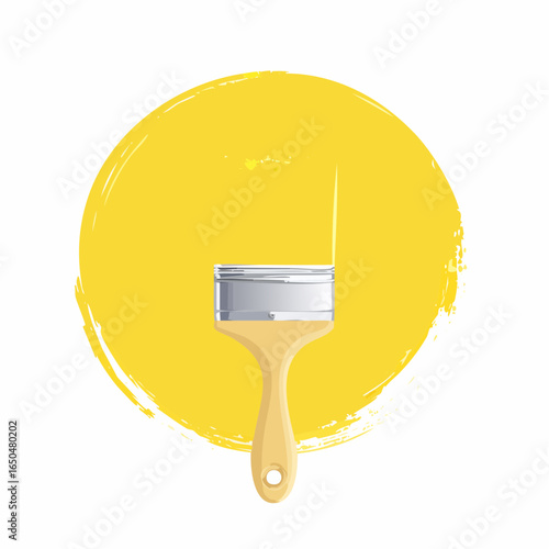 Abstract Yellow Paint Brush