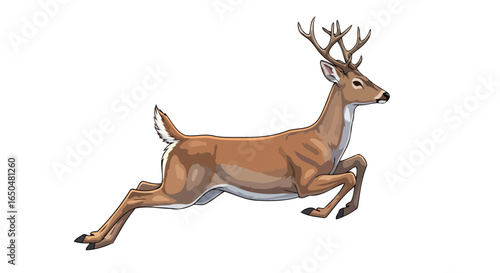 majestic buck in motion a transparent vector illustration of a leaping deer