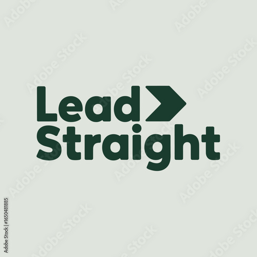 Lead straight text logo with a green arrow pointing right symbolizing progress direction and forward movement in business and leadership concepts