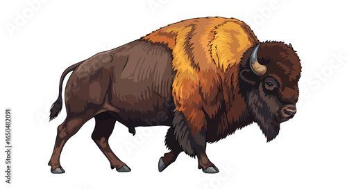 majestic bison powerful vector illustration with transparent background