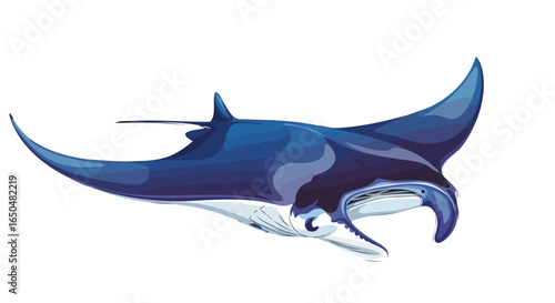majestic manta ray elegant transparent background vector illustration