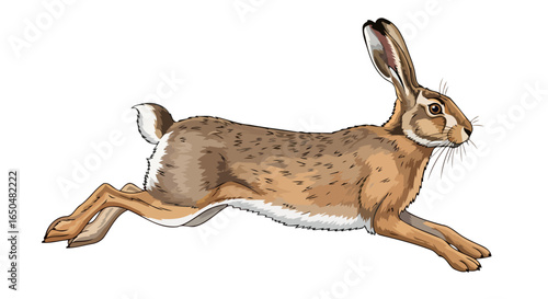 transparent background vector illustration of a running hare