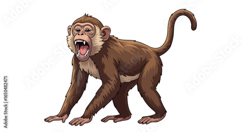 aggressive monkey illustration transparent background vector