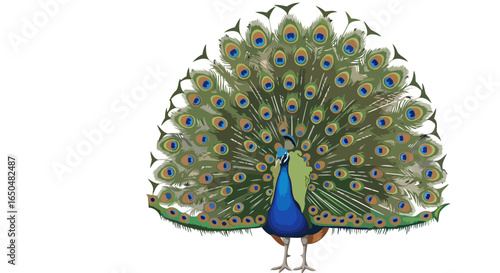 majestic peacock with transparent background stunning vector illustration