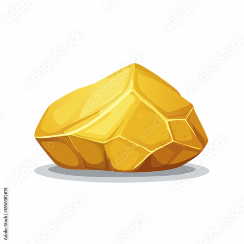 big gold nugget stone isolated on white