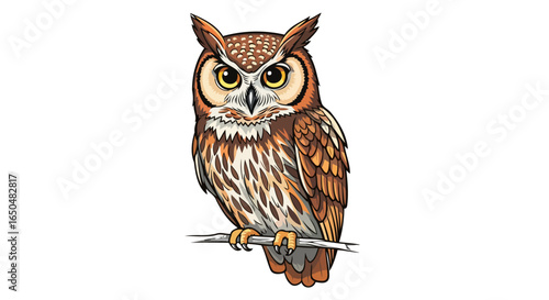 wise owl transparent background vector illustration for design projects