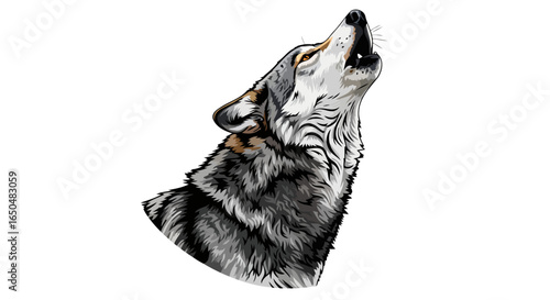 majestic howling wolf transparent vector illustration for design projects
