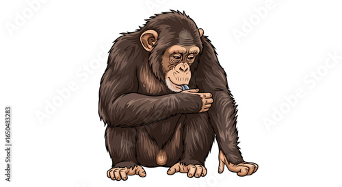 adorable chimpanzee illustration transparent background for design projects