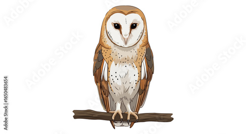 majestic barn owl transparent background vector illustration for design projects